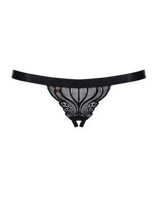 Кружевные танга с доступом Obsessive 828-THC-1 crotchless thong S/M, черные
