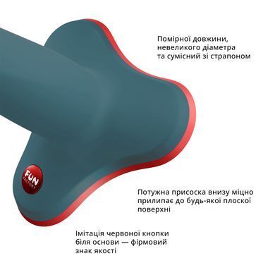 Фалоімітатор Fun Factory LIMBA FLEX L, колір морської хвилі, гнучкий, з ефектом пам&rsquo;яті, підходить для точки G