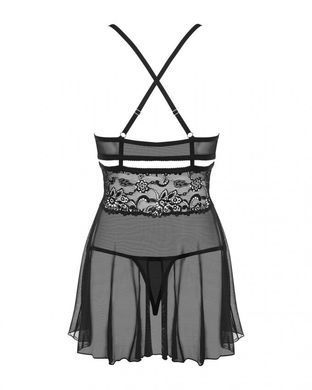 Obsessive 838-BAB-1 babydoll & thong black L/XL