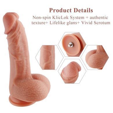 Ультрареалістичний фалоімітатор для секс-машин Hismith 8.3&Prime; 2-layers Silicone Flesh Dildo, двошарови