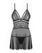 Obsessive 838-BAB-1 babydoll & thong black L/XL