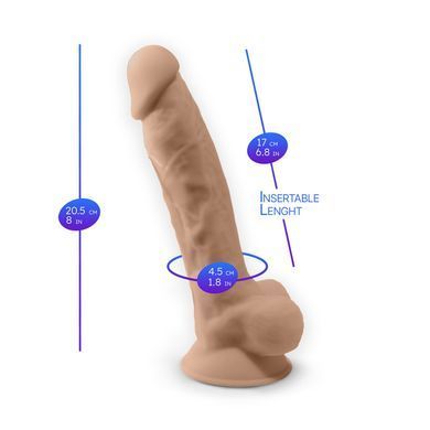 Фаллоимитатор с вибрацией SilexD Vetus Vibro Flesh (MODEL 1 size 8in) + LRS, двухслойный, диаметр 4,