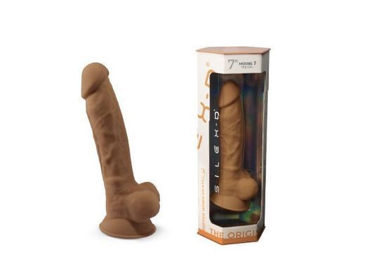 Фаллоимитатор SilexD Johnny Caramel (MODEL 1 size 7in), двухслойный, силикон+Silexpan, диаметр 3,8см