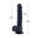 Фалоімітатор для секс-машин Hismith 8.3&Prime; Silicone Dildo Black, система KlicLok, гнучкий стрижень