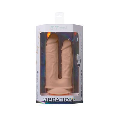 Двойной фаллоимитатор с вибрацией SilexD Double Gusto Vibro Flesh (Model 1 size 8" & 7") + LRS, диам