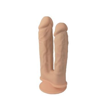 Двойной фаллоимитатор с вибрацией SilexD Double Gusto Vibro Flesh (Model 1 size 8" & 7") + LRS, диам