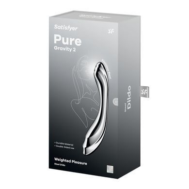 Металлический дилдо Satisfyer Pure Gravity 2, двусторонний, можно нагревать и охлаждать, очень тяжелый