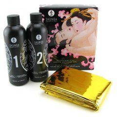 Гель для NURU масажу Shunga Oriental Body-to-Body &ndash; Sparkling Strawberry Wine плюс простирадло