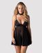 Бэби-долл Obsessive Donarella babydoll & thong, XS/S, кружевной лиф, чокер и стринги в комплекте