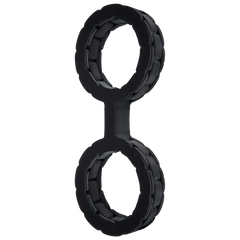 Наручники из силикона Doc Johnson The Cuffs Large - Black, хорошо тянутся, для рук и для ног