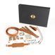 БДСМ-набір LOCKINK Bondage & Restraint Set, коричневий, натуральна шкіра, фіксатори, маска, кляп