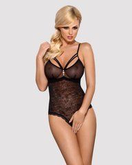 Кружевное боди с доступом 818-TED-1 teddy XS/S, черное