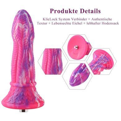 Фалоімітатор для секс-машин Hismith 10.3&Prime; Silicone Monster Dildo Series, система кріплення KlicLok т
