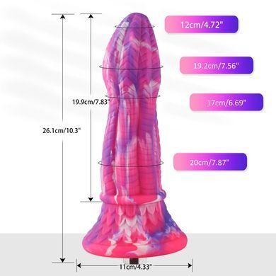 Фалоімітатор для секс-машин Hismith 10.3&Prime; Silicone Monster Dildo Series, система кріплення KlicLok т