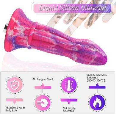 Фалоімітатор для секс-машин Hismith 10.3&Prime; Silicone Monster Dildo Series, система кріплення KlicLok т