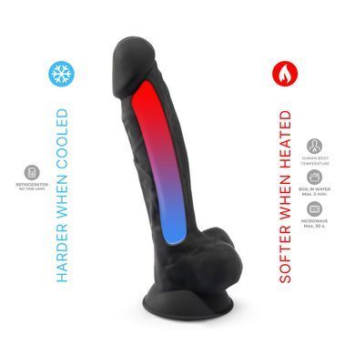 Фаллоимитатор SilexD Vetus Black (MODEL 1 size 8in), двухслойный, силикон+Silexpan, диаметр 4,2см