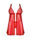 Бэби-долл Obsessive Elianes babydoll & thong, M/L, красный, кружевной лиф, трусики-танга в наборе
