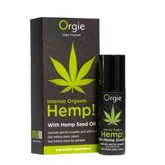 Збуджувальний гель для пар Orgie Hemp! Intense Orgasm, 15 мл, тепло-холод, ефект сильної вібрації