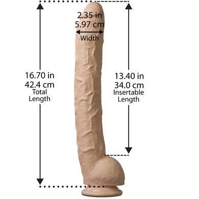Фаллоимитатор Doc Johnson Dick Rambone Cock White, диаметр 6см, длина 42см, ПВХ