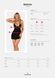 Сорочка Obsessive Selinne chemise & thong M/L Black, стрінги, подвійні бретелі