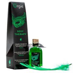 Набір для масажу Orgie &ndash; Sexy Therapy Apple (100 мл), їстівна розігрівальна олія + пір&rsquo;їнка
