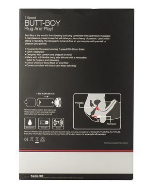 Вібропробка Rocks Off Butt-Boy Red зі стимуляцією промежини