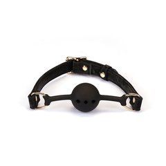 Воздухопроницаемый кляп Liebe Seele Boudoir Amor Ball Gag Black, силиконовый шарик, диаметр 4,3 см