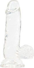 Прозрачный фаллоимитатор на присоске ADDICTION &mdash; Clear Dildo with Balls 6&Prime;, вибропуля в подарок