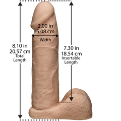Фаллоимитатор Doc Johnson Vac-U-Lock - 8 Inch ULTRASKYN Cock White, диаметр 5,1см