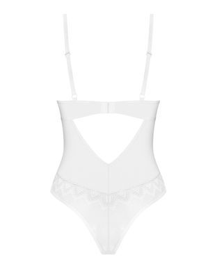 Боди Obsessive Alissium Teddy White, M/L, лиф с мягкой чашкой, высокие вырезы для ног