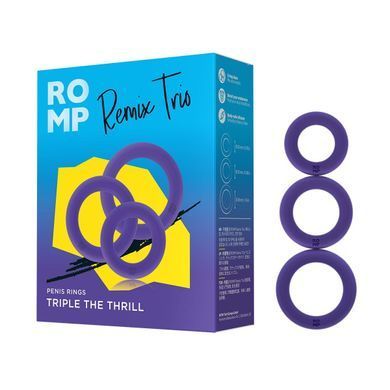Набор эрекционных колец Romp Remix Trio, очень эластичные, диаметры 2; 2,5 и 2,9 см