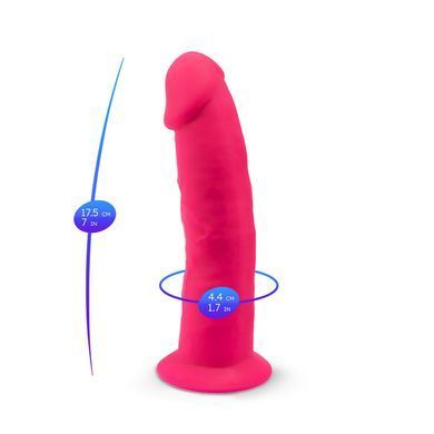 Фаллоимитатор SilexD Henry Pink (MODEL 2 size 7.5in), двухслойный, силикон+Silexpan, диаметр 4,8см