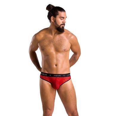 Мужские полупрозрачные трусы Passion 031 Slip Mike S/M Red, под леопард