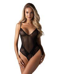 Тедди с доступом Obsessive Blomentis crotchless teddy, XS/S, прозрачное, открытая спина, низ-стринги