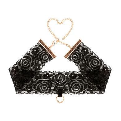 Мереживні наручники та комір Rosy Gold - Lace Cuffs and Collar - Black