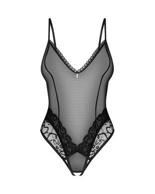 Тедди с доступом Obsessive Blomentis crotchless teddy, XL/2XL, прозрачное, открытая спина, низ-стринги