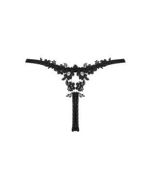 Прозорі стрінги із мереживом Obsessive Celia Noir thong XS/S