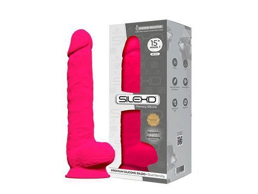 Фаллоимитатор SilexD Kingston Pink (MODEL 15in), двухслойный, силикон+Silexpan, диаметр 7 см
