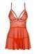 Бэби-долл Obsessive 838-BAB-3 babydoll & thong, L/XL, красный, кружевной лиф, стринги в комплекте