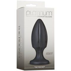 Анальний плаг із каналами для змащення Doc Johnson Platinum Premium Silicone &mdash; The Rocket &mdash; Black