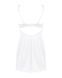Сорочка Obsessive Amor Blanco underwire chemise & thong, S/M, белая, кружевной лиф, стринги в наборе