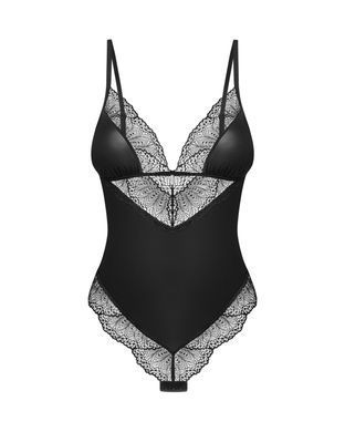 Тедди Obsessive Lobellis teddy, M/L, черное, лиф с мягкой чашкой, открытая спина, низ-стринги