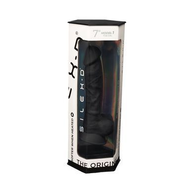 Фаллоимитатор SilexD Johnny Black (MODEL 1 size 7in), двухслойный, силикон+Silexpan, диаметр 3,8см